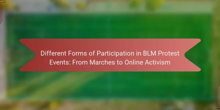 Different Forms of Participation in BLM Protest Events: From Marches to Online Activism
