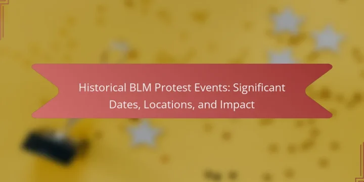 Historical BLM Protest Events: Significant Dates, Locations, and Impact