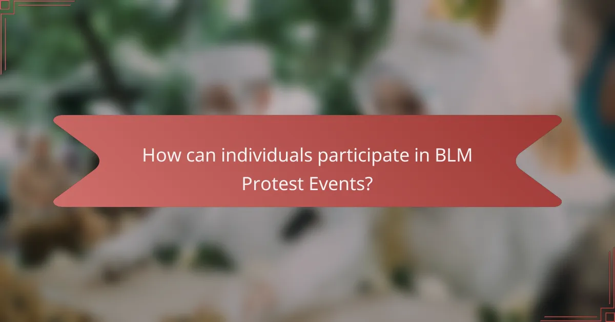 How can individuals participate in BLM Protest Events?