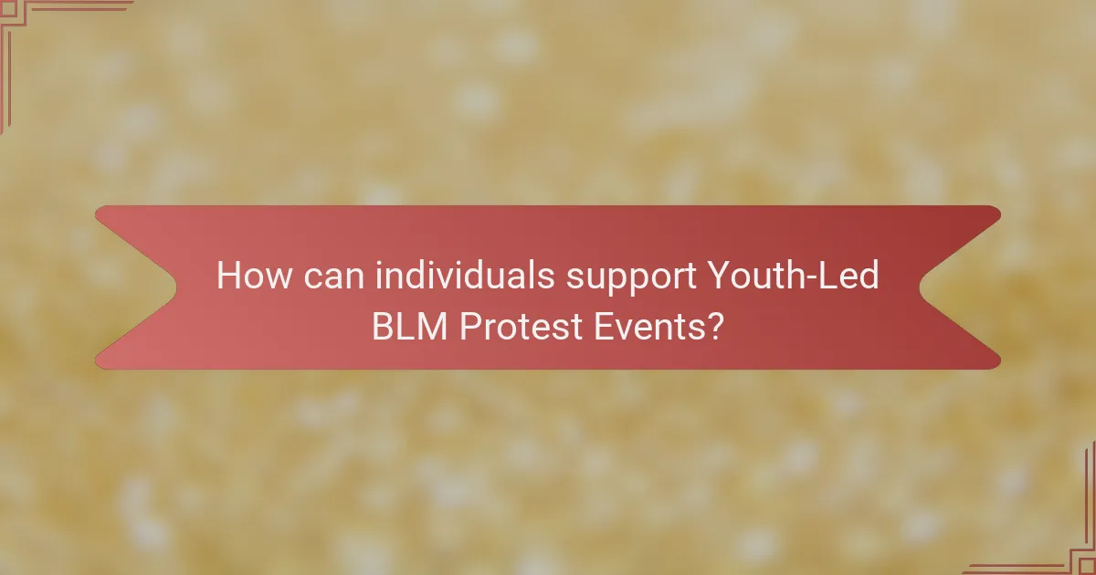 How can individuals support Youth-Led BLM Protest Events?