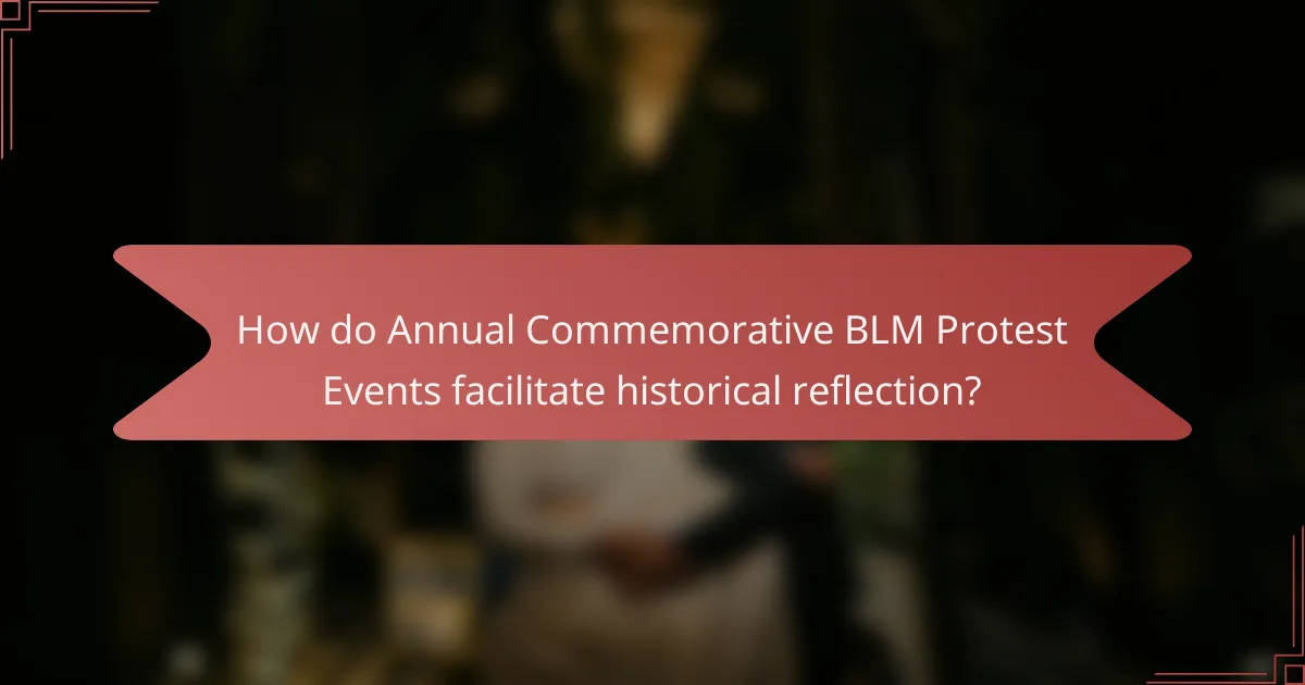 How do Annual Commemorative BLM Protest Events facilitate historical reflection?