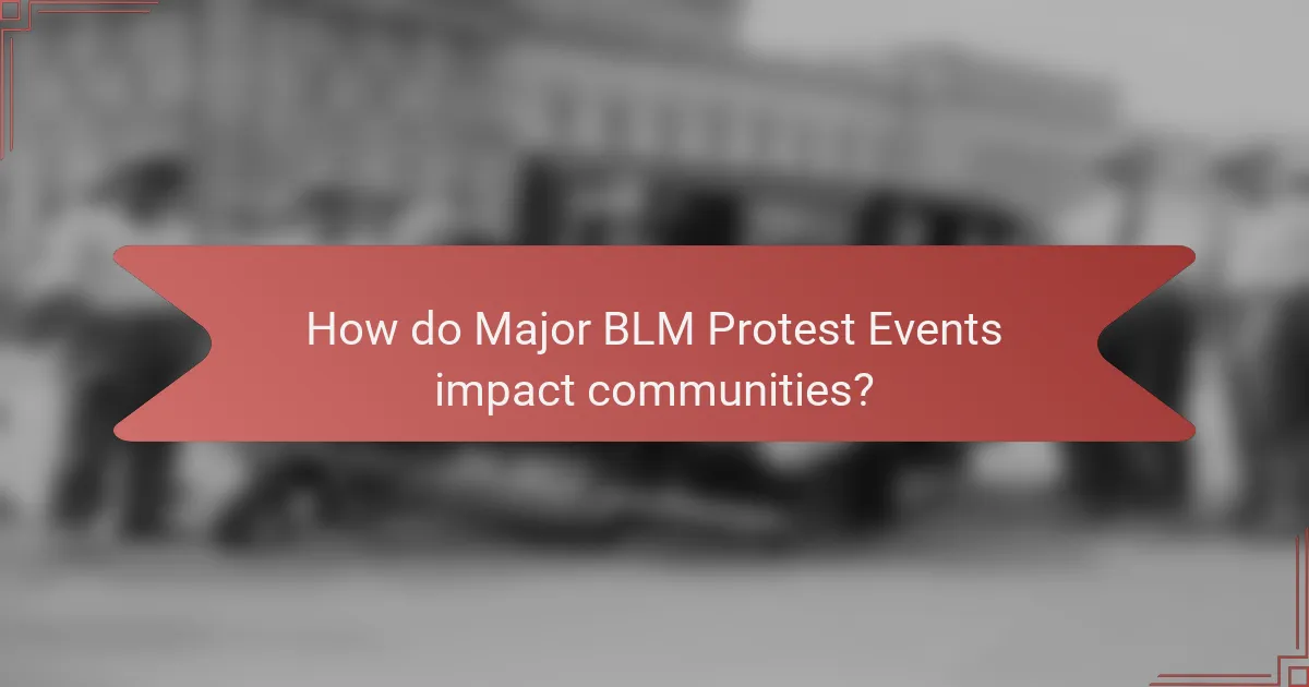 How do Major BLM Protest Events impact communities?