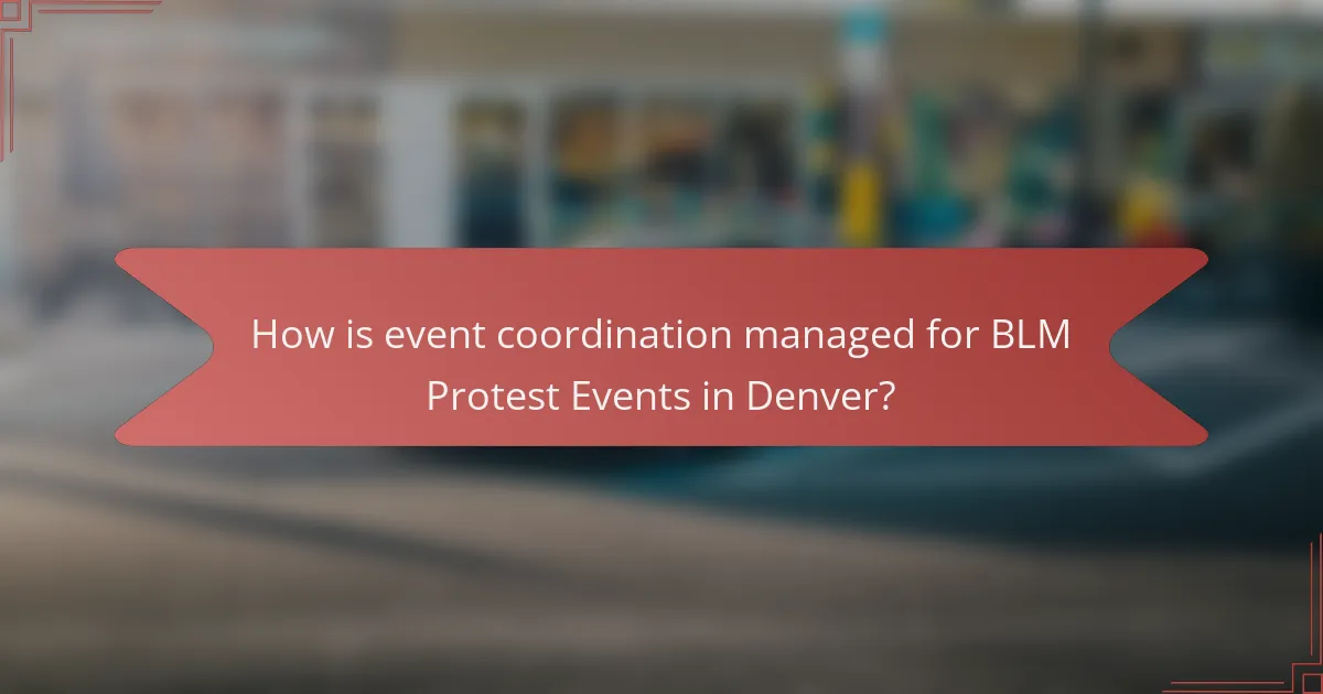 How is event coordination managed for BLM Protest Events in Denver?