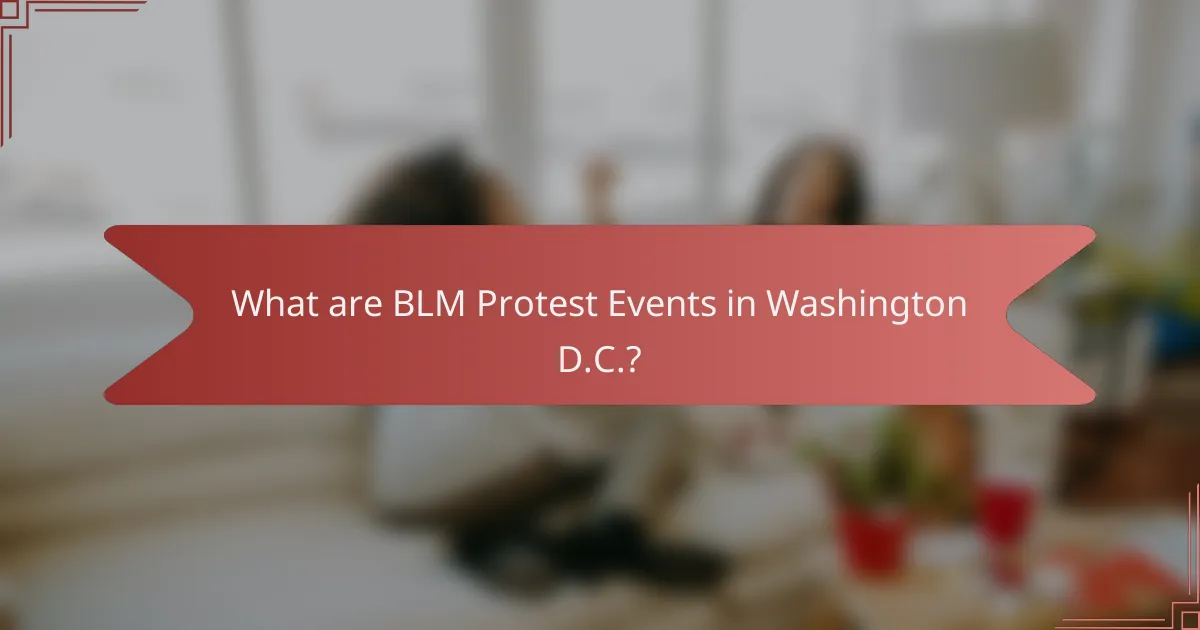 What are BLM Protest Events in Washington D.C.?