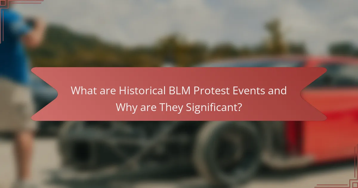 What are Historical BLM Protest Events and Why are They Significant?