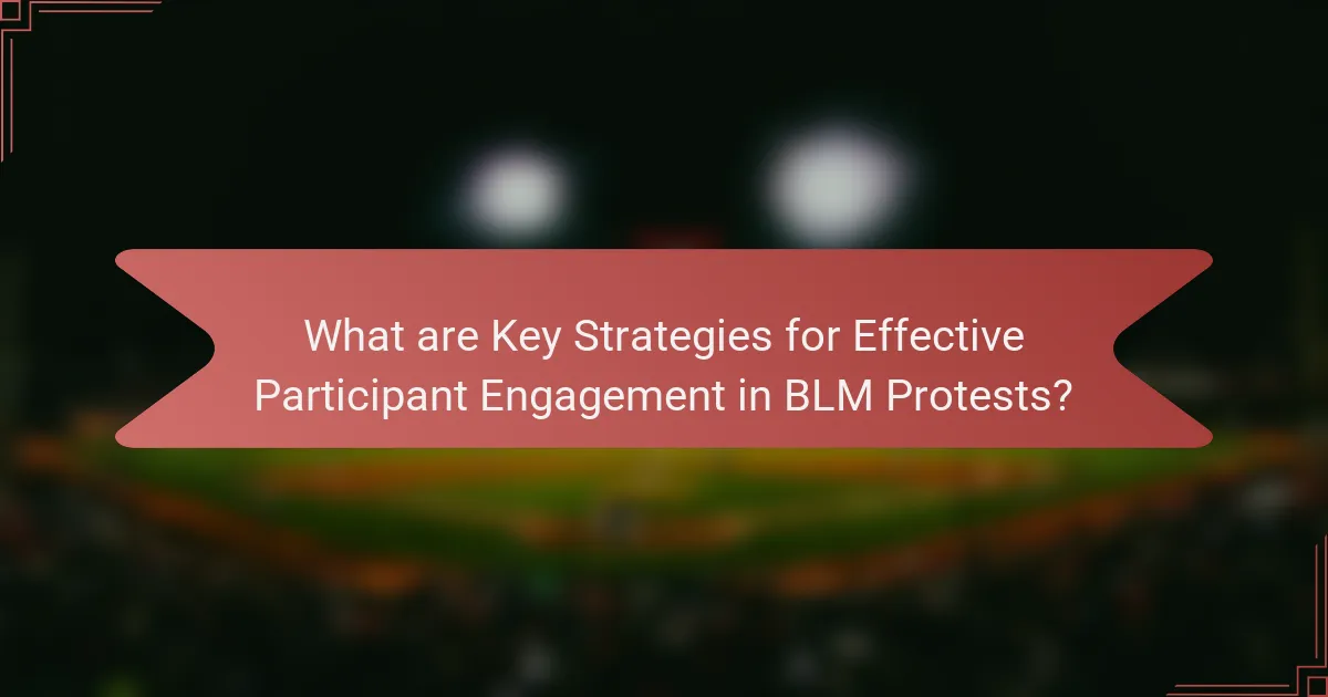 What are Key Strategies for Effective Participant Engagement in BLM Protests?