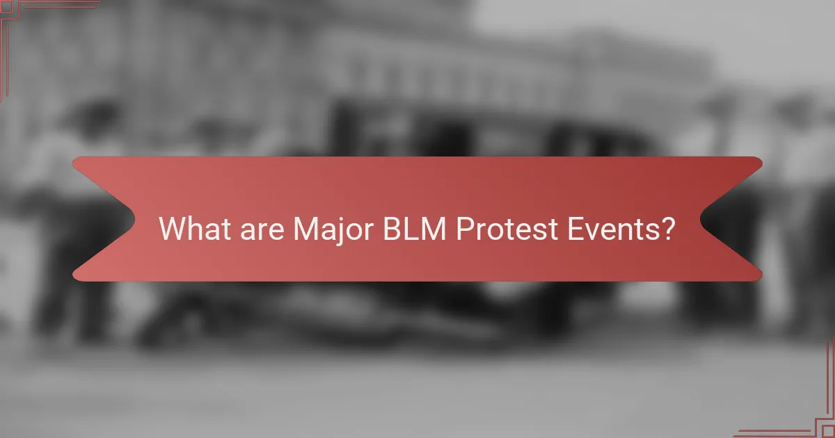 What are Major BLM Protest Events?