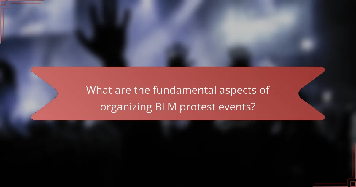 What are the fundamental aspects of organizing BLM protest events?