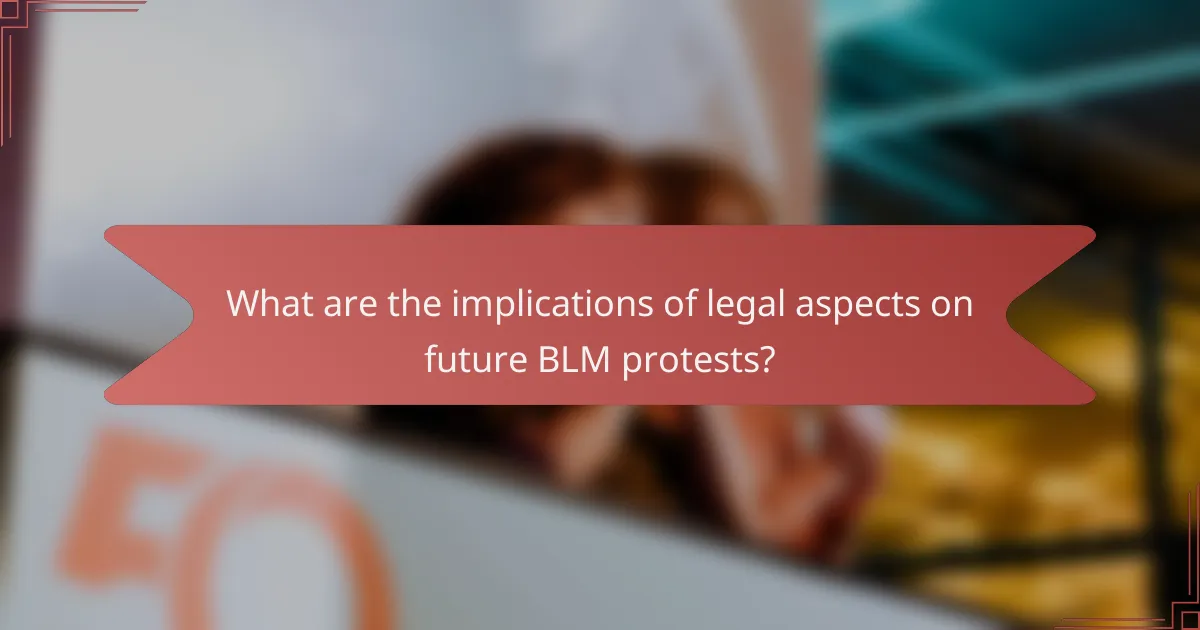 What are the implications of legal aspects on future BLM protests?