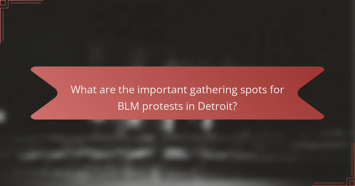 What are the important gathering spots for BLM protests in Detroit?