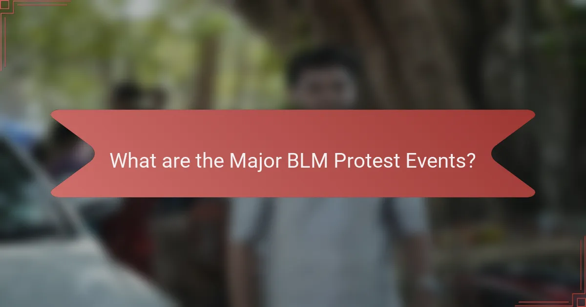 What are the Major BLM Protest Events?