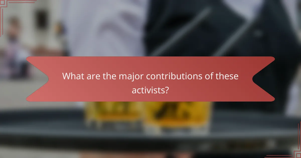 What are the major contributions of these activists?