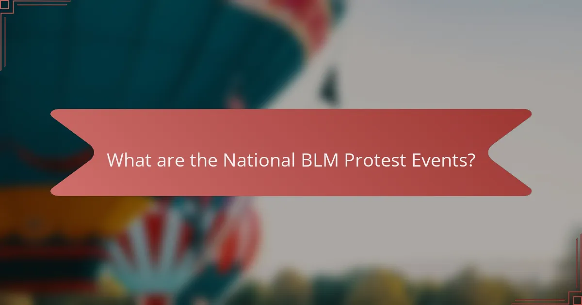 What are the National BLM Protest Events?