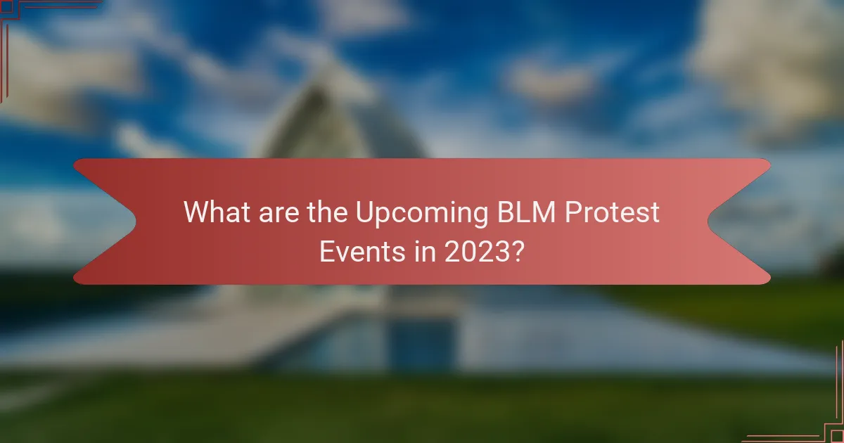 What are the Upcoming BLM Protest Events in 2023?