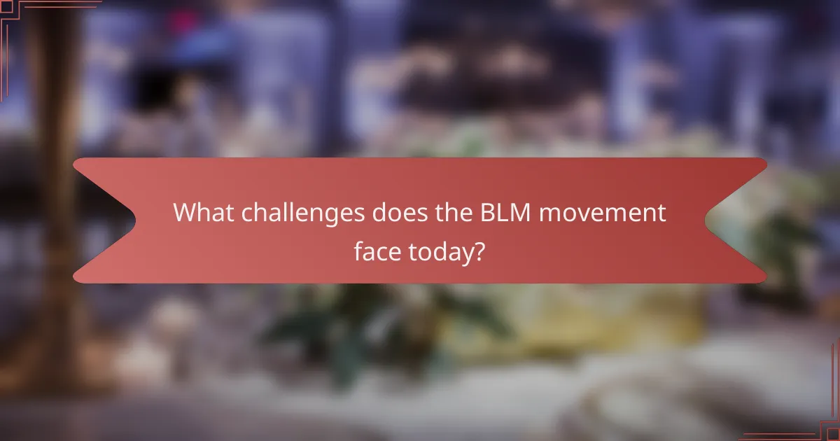 What challenges does the BLM movement face today?