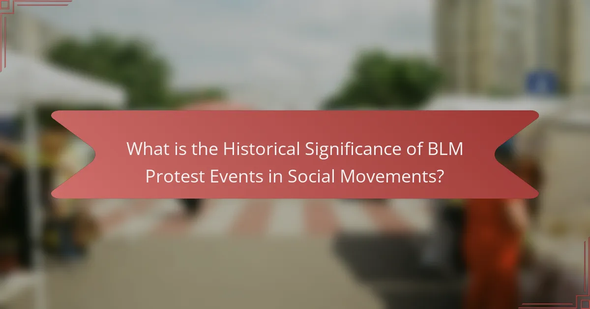 What is the Historical Significance of BLM Protest Events in Social Movements?