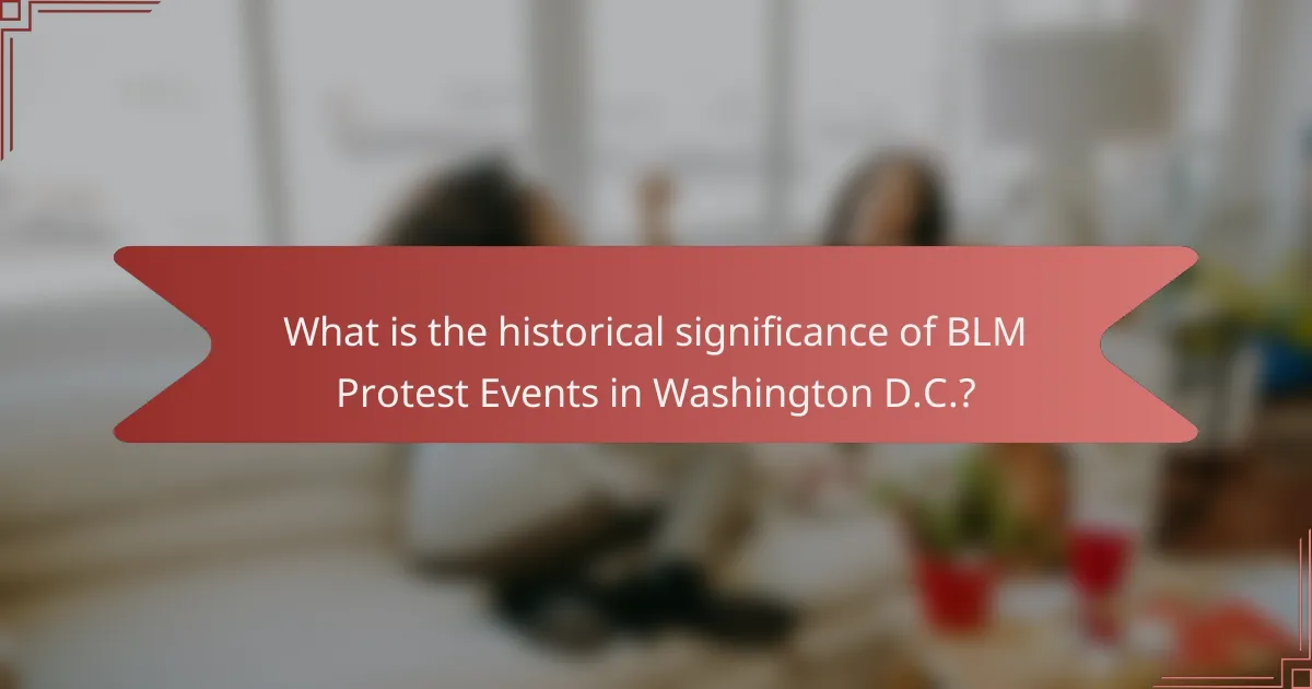 What is the historical significance of BLM Protest Events in Washington D.C.?