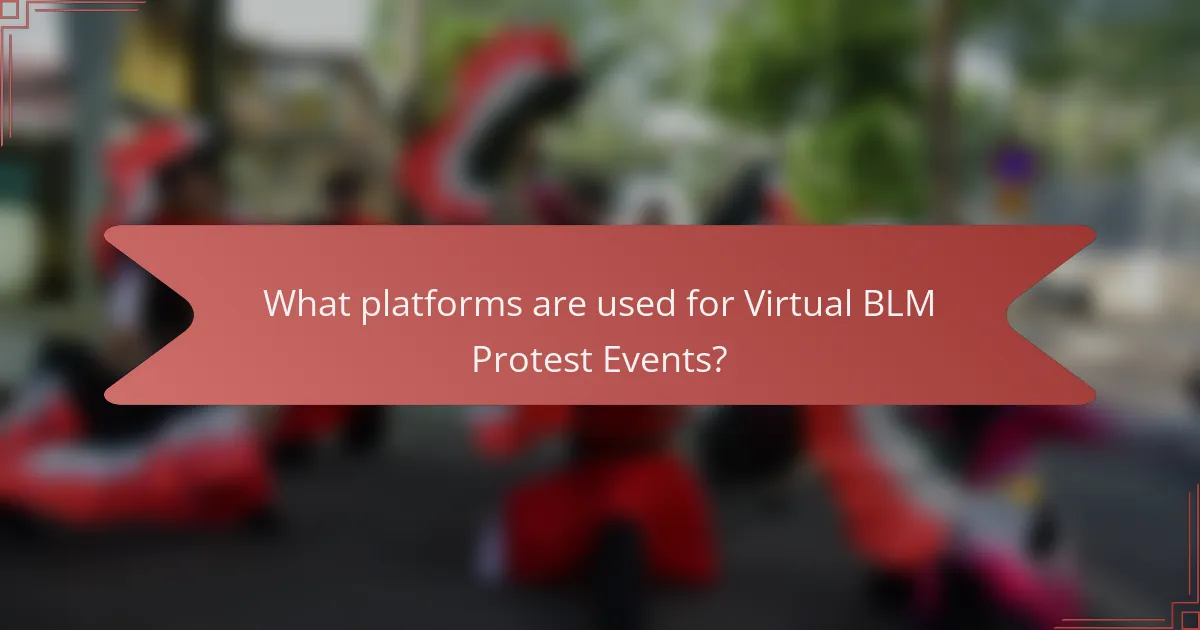 What platforms are used for Virtual BLM Protest Events?