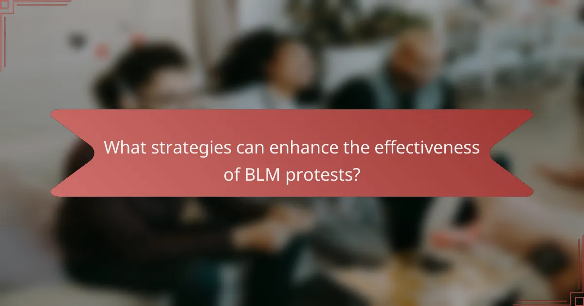 What strategies can enhance the effectiveness of BLM protests?