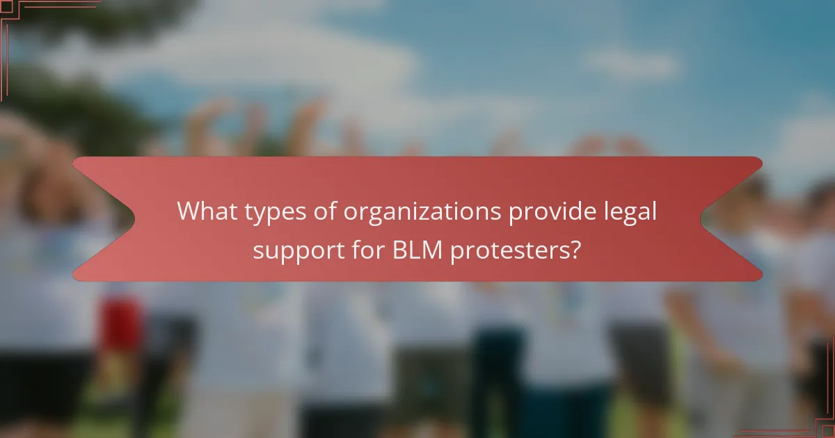 What types of organizations provide legal support for BLM protesters?