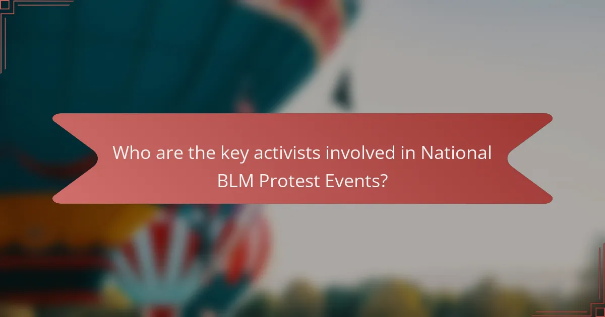 Who are the key activists involved in National BLM Protest Events?