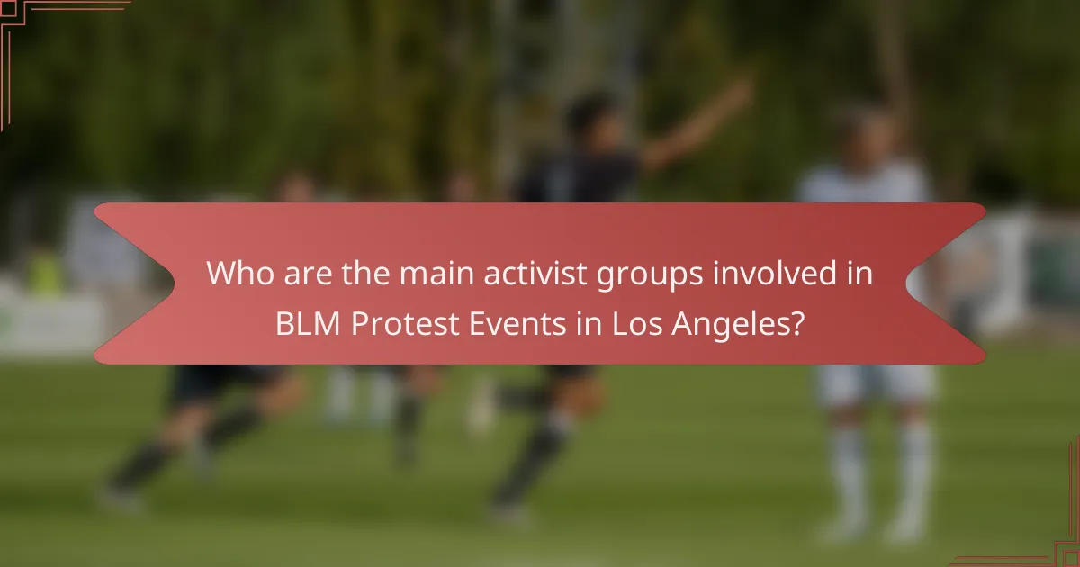 Who are the main activist groups involved in BLM Protest Events in Los Angeles?